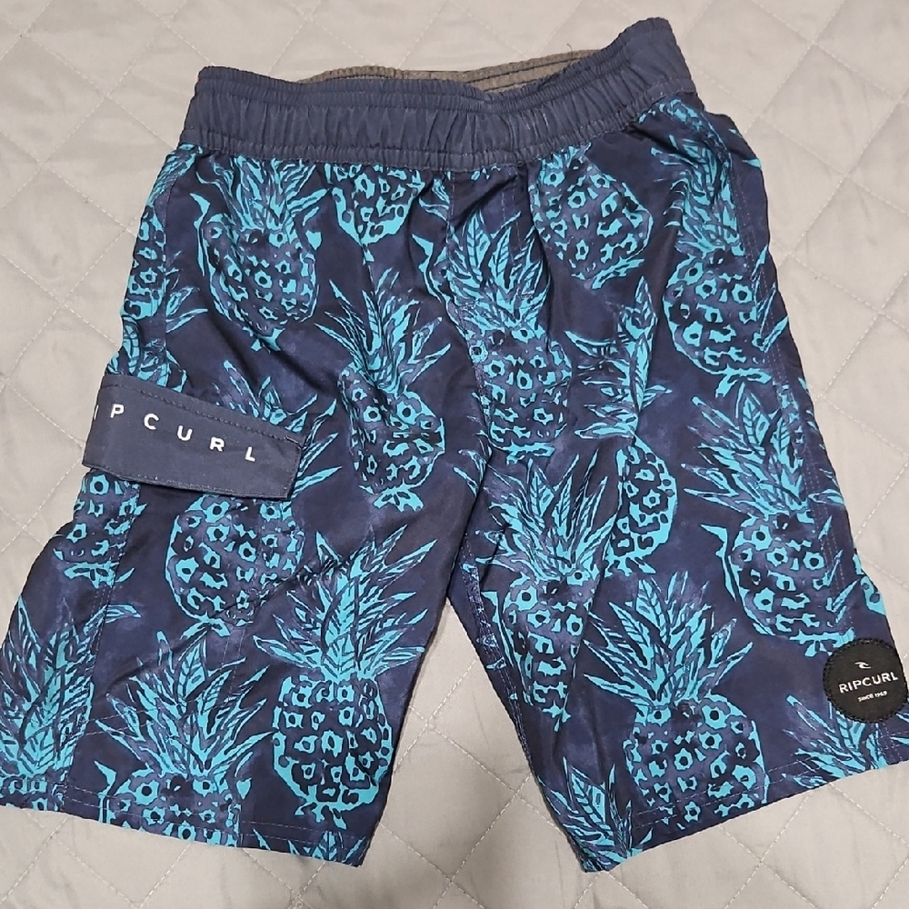 Rip Curl Navy Pineapple Print Athletic Shorts